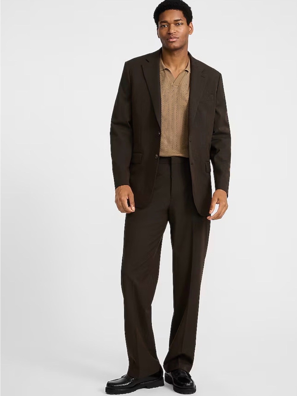 Express Men's Brown Suit - Relaxed Fit